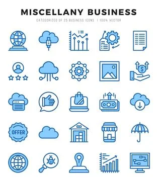 Vector Miscellany Business types icon set in Two Color style. vector illust.. Stockillustratie