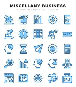 Vector Miscellany Business types icon set in Two Color style. vector illust.. Stock Illustration
