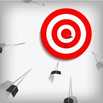 Vector : Miss and on target bow Stock Illustration