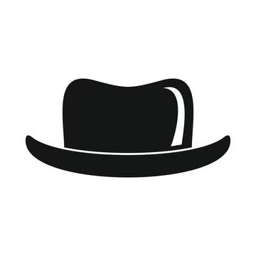 Vector mister hat black simple icon isolated on white Stock Illustration
