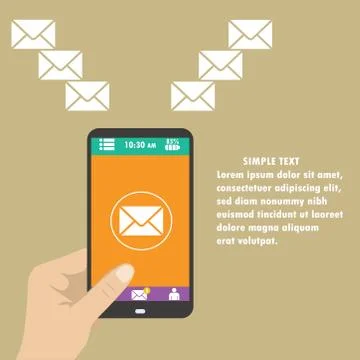 Vector mobile app - email marketing and promotion Illustrazione stock
