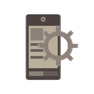 Vector mobile app flat icon business development device digital design logo p Stock Illustration