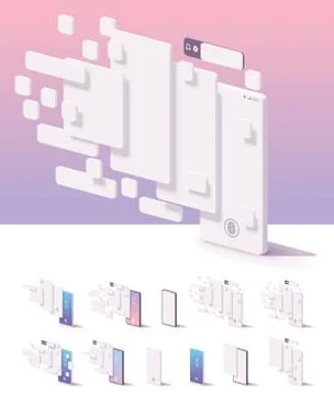 Vector mobile app user interface template Stock Illustration