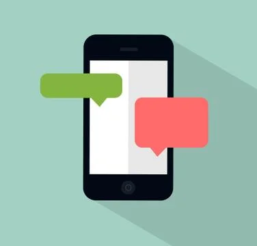 Vector mobile chat concept illustration Stock Illustration