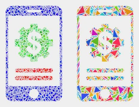 Vector Mobile Financial Options Mosaic Icon of Triangles イラスト素材