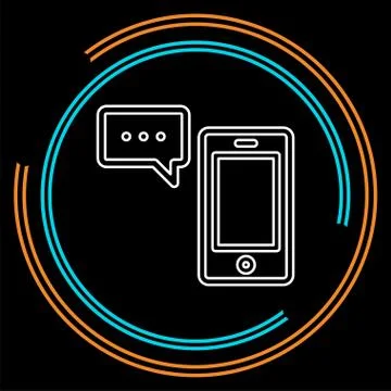 Vector Mobile icon with text message Stock Illustration
