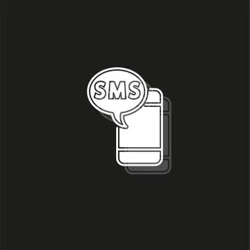 Vector Mobile icon with text message - sms, communication icon Stock Illustration