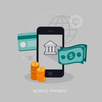 Vector mobile payment concept illustration Stock Illustration