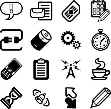 Vector mobile phone applications gui icon series Stock Illustration