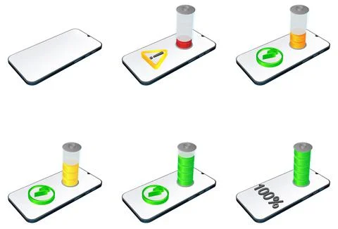 Vector mobile phone battery charge indicator icon Stock-Illustration