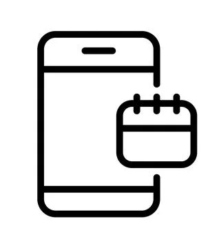 Vector mobile phone with calendar logo icon. Sign Important date and task list Illustrazione stock