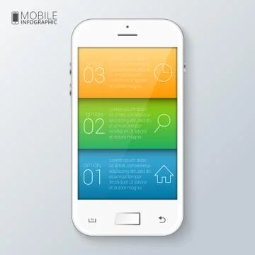 Vector mobile phone for infographic. Stock Illustration