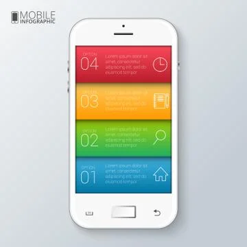 Vector mobile phone for infographic. Stock Illustration
