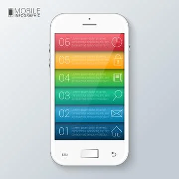 Vector mobile phone for infographic. Stock Illustration