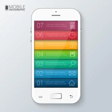 Vector mobile phone for infographic. Stock Illustration