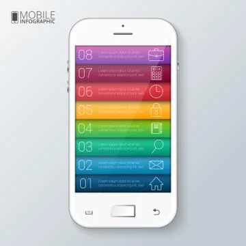 Vector mobile phone for infographic. Stock Illustration