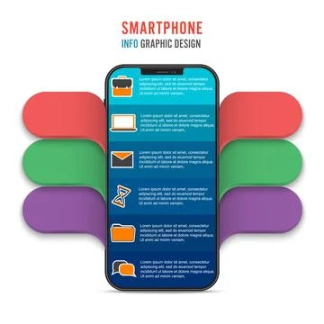 Vector mobile phone for infographic. Template for diagram, graph, presentat.. Stock Illustration