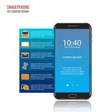 Vector mobile phone for infographic. Template for diagram, graph, presentat.. Stock Illustration