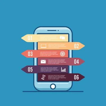 Vector mobile phone for infographic. Template for diagram, graph, presentat.. Stock Illustration