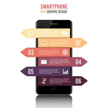 Vector mobile phone for infographic. Template for diagram, graph, presentat.. Stock Illustration