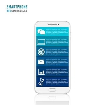 Vector mobile phone for infographic. Template for diagram, graph, presentat.. Stock Illustration