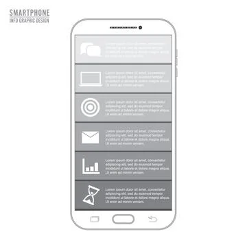 Vector mobile phone for infographic. Template for diagram, graph, presentat.. Stock Illustration