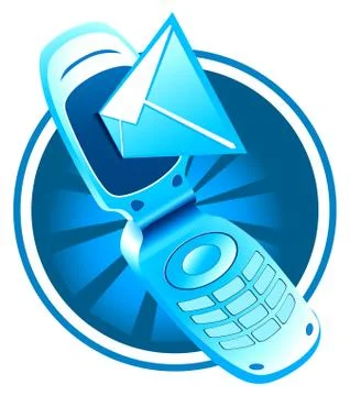 Vector mobile phone with sms Stock Illustration