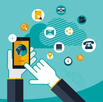 Vector mobile service concept illustration Stock Illustration