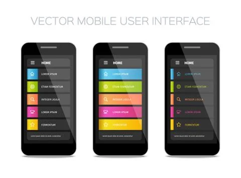 Vector mobile user interface design Stock Illustration