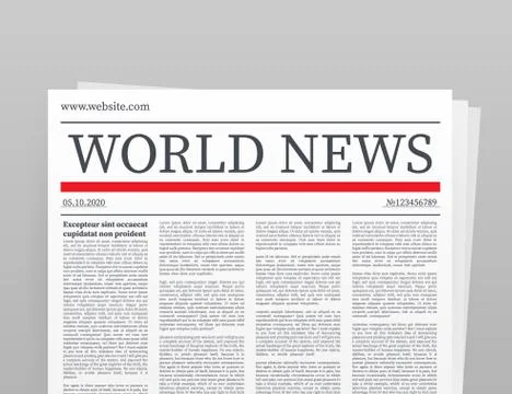 Vector mock up of a blank daily newspaper. Fully editable whole newspaper in  Stock Illustration