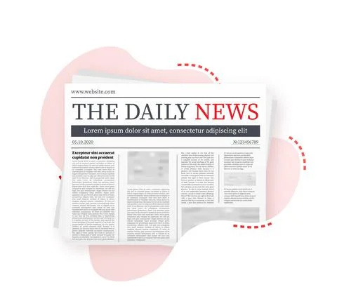 Vector mock up of a blank daily newspaper. Fully editable whole newspaper in Illustrazione stock