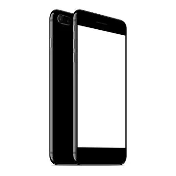 Vector mock up phone front and back perspective view on white background Stock Illustration
