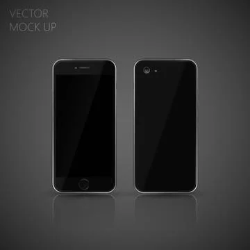 Vector mock up phone for your design. illustration of front and  back phone Stock Illustration