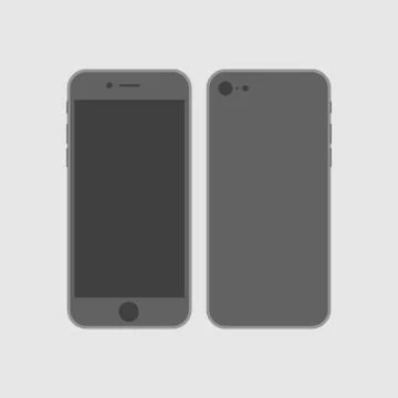 Vector mock up phone for your design. illustration of front and back phone sides Stock Illustration