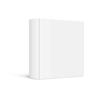 Vector mock up of standing book with white blank cover isolated Stock Illustration