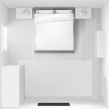 Vector mockup of bedroom interior top view Illustrazione stock