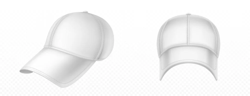 Vector mockup of blank white baseball cap Stock Illustration