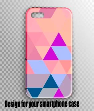 Vector mockup design cover for smartphone - colored triangles Stock Illustration
