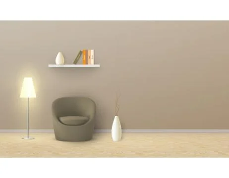 Vector mockup of empty room, minimalist interior Stock-Illustration