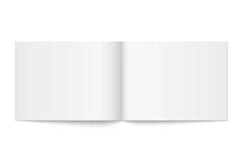 Vector mockup of paperback horizontal magazine spread with white cover isolat Stock Illustration