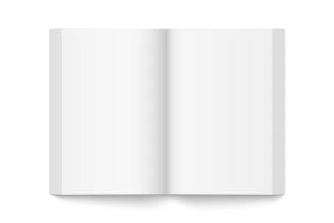Vector mockup of paperback vertical book spread with white cover isolated. Stock Illustration