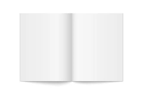Vector mockup of paperback vertical magazine spread with white cover isolated Stock Illustration