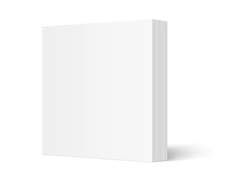 Vector mockup of standing paperback book with white blank softcover isolated. Stock Illustration