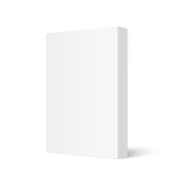 Vector mockup of standing paperback book with white blank softcover isolated. Stock Illustration