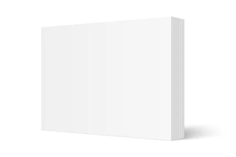 Vector mockup of standing paperback book with white blank softcover isolated. Stock Illustration
