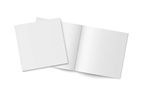 Vector mockup of two white paperback magazines with transparent shadow. Stock Illustration