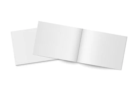 Vector mockup of two white paperback magazines with transparent shadow. Stock Illustration