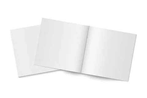 Vector mockup of two white paperback magazines with transparent shadow. Stock Illustration