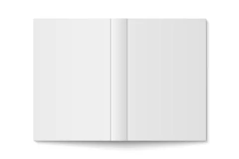 Vector mockup of white hardcover vertical book spread cover isolated Stock Illustration