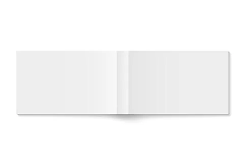 Vector mockup of white paperback horizontal book spread cover isolated Stock Illustration